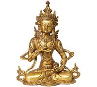 Exotic India Buddhist Deity Vajrasattva Statue, Yellow, 3.5 x 8 x 10.5-Inch