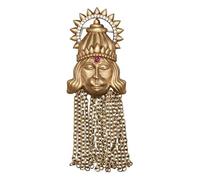 Exotic India Lord Hanuman Brass Brooch with Dangling Chains Hindu Deity Traditional Ethnic Dresses, Coats Lapel Pin for Unisex