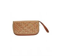 Exotic India Natural Bamboo Wristlet Purse Handcrafted Woven Design Eco-Friendly Mini Clutch for Women's Daily Essentials