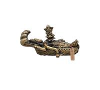 Exotic India Small Superfine Ananthasayanam Lord Narayana with Brahma’s Birth on Lotus Panchadhatu Idol for Puja and Home Décor