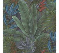 Exotic Jungle Textured Wallpaper Blue As Creation 39647-1