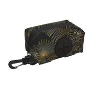 Exotic Jungle Tropical Golden Palm Leaves,Holder Portable Garbage Bag Dispenser Dog Poop Bag