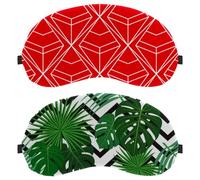 Exotic Jungle Tropical Palm Leaves with Black White Zig Zag 2-Pack Light-Blocking Soft Breathable Eye Patch Sleeping Masks
