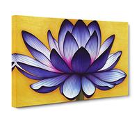 Exotic Lotus Flower Canvas Print | Gallery Wrapped 30mm Frame Wall Art | 30x20 inches | Ready to Hang | Contemporary Floral Picture | Living Room Bedroom Lounge Office