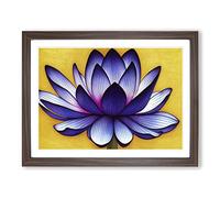 Exotic Lotus Flower Framed Print | A4 Walnut Framed Wall Art | Ready to Hang | Modern Floral Picture | Living Room Bedroom Lounge Office