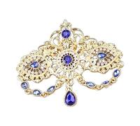 Exotic Morocco Crystals Brooch Featuring Hollow Out Designs Tassels for Bridal Women Attire Women ' s Brooch
