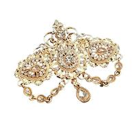 Exotic Morocco Crystals Brooch Featuring Hollow Out Designs Tassels for Bridal Women Attire Women ' s Brooch