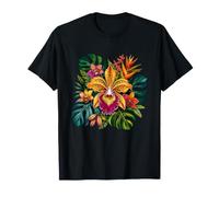 Exotic Orchid with Monstera Tropical Paradise T-Shirt