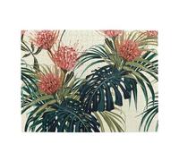Exotic Palm Leaves Jungle Leaf Tropical Floral Pink Green,500 Pieces Puzzles for Adults-Wooden Jigsaw Puzzle for Adults Elderly