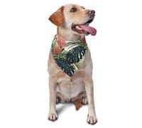 Exotic Palm Leaves Jungle Leaf Tropical Floral Pink GreenDog Bandanas Cat Puppy Scarfs Washable Pet Handkerchief