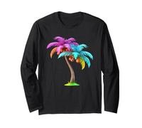 Exotic Rainbow Palm Tree Vacation Vibes Long Sleeve T-Shirt