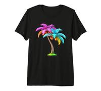 Exotic Rainbow Palm Tree Vacation Vibes Premium T-Shirt