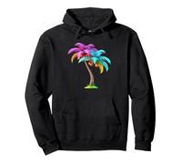 Exotic Rainbow Palm Tree Vacation Vibes Pullover Hoodie