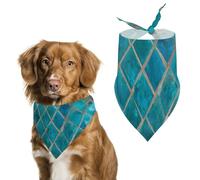 Exotic Shiny Turquoise Ceramic Mosaic Tile Dog Bandanas Puppy Cat Kerchief Scarf Pet Triangle Bandana for Christmas