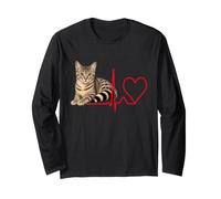 Exotic Shorthair Cat Heartbeat for Pet Owners Long Sleeve T-Shirt