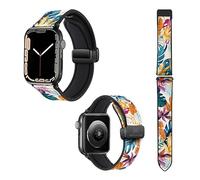 Exotic Silicone and Genuine Leather Watch Strap for Apple Iwatch 22 mm (38/40/41/42/44/45 mm)