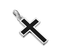 Exotic Stone Cross In Sterling Silver With Black Onyx, 23mm