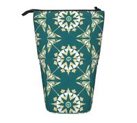 Exotic Style Floral Expandable Stand Pencil Pouch, Multi-Design Oxford Fabric, Adjustable Height, Multi-Use Cosmetic Bag