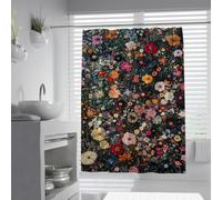 Exotic Style Shower Curtain Vintage Botanical Waterproof Polyester Fabric Bath Curtains with Hooks Wildflower Garden Bathroom Decor 90 x 180 cm