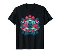 Exotic Summer Floral Palm Leaf Bouquet Pattern T-Shirt