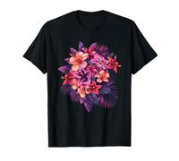 Exotic Summer Tropical Hibiscus Floral Bouquet T-Shirt
