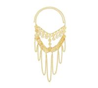 Exotic Surface Chain Performance Alloy Coin Tassel Headdress Surface Curtain(Gold2)