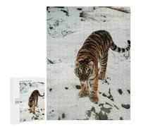 Exotic Tiger 500-Piece Set Wooden Jigsaw Puzzle - Natural Timber, Perfect Mindfulness Activity for Seniors