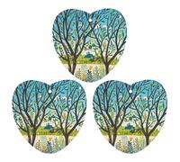 Exotic Tree Branch Sketch Cartoon Car Air Freshener, 3 Pcs Love form Hanging Air Freshener Cards, Long Lasting Fragrance Scented Cards for Car, Home, Office Black-style