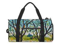 Exotic Tree Branch Sketch Cartoon Gym Bag for Men Women, Waterproof Gym Tote Bags, Large Duffel Bag for Travel Workout