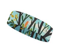 Exotic Tree Branch Sketch Cartoon Headbands for Women & Men Sports Headband, Fits All Head Sizes, Ultra Absorbent & Non-Slip Sweatband for Running, Yoga, Gym