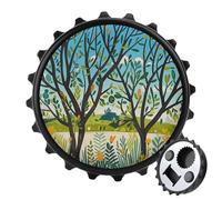 Exotic Tree Branch Sketch Cartoon Magnetic Bottle Opener, Space Saving Kitchen Tool, Funny Beer Opener & Refrigerator Magnet for Camping, Traveling Camping Black-style