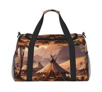 Exotic Tribe Theme Print Travel Duffel Bag for Men & Women, Foldable Travel Bags and Spacious Weekender Tote Bag for Storage Toiletry Luggage Personal Item, Black, L