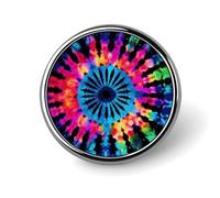 Exotic Tribe Tie Dye Style Badge Holder Exquisite Round Badge with Picture Pin DIY Button Badges Personalized Metal Button Pin Fashion Brooch Crafts Gifts Clothes Decorative Pins