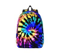 Exotic Tribe Tie Dye Style Canvas Backpack Laptop Travel Bag, Anti-Water And Ergonomic Straps For Business Work For College, Black, M