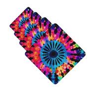 Exotic Tribe Tie Dye Style Car Air Fresheners Cards 4 Pcs Hanging Fragrance Scented Cards Long-Lasting Car Aromatherapy Tablets for Wardrobe Bathroom Car Interior Mirror Pendant Gifts