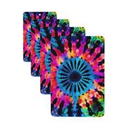 Exotic Tribe Tie Dye Style Car Air Fresheners Cards 4 Pcs Hanging Fragrance Scented Cards Long-Lasting Car Aromatherapy Tablets for Wardrobe Bathroom Car Interior Mirror Pendant Gifts
