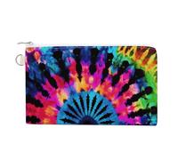 Exotic Tribe Tie Dye Style Coin Purse with Zipper Coin Wallet Coin Pouch Canvas Change Purse Pouch Zero Wallet Coin Bag
