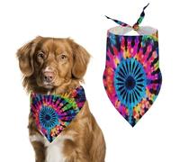 Exotic Tribe Tie Dye Style Dog Bandana Triangle Dog Scarf Washable Polyester Dog Bibs Cute Pet Bandana for Medium Large Dogs Puppy and Cats