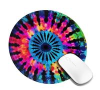 Exotic Tribe Tie Dye Style Mouse Pad Waterproof Gaming Mousepad with Non-Slip Rubber Base Round Computer Mouse Mat for Office Latop Mousepads Washable Cloth Desk Pad 8 x 8 in