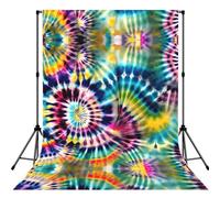 Exotic Tribe Tie Dye Style Print 5×7ft Photo Backdrop, Seamless Background Cloth for Studio and Portrait Photography(No Stand)