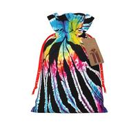 Exotic Tribe Tie Dye Style -Print Burlap Drawstring Bags - Eco-Friendly Reusable Pouches For Wedding Favors, Christmas & Birthday Presents.