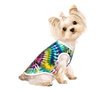 Exotic Tribe Tie Dye Style print Dog Shirts for Small Dogs Stretchy T-Shirts Lightweight Tank Top Sleeveless Striped Vest