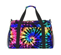 Exotic Tribe Tie Dye Style Print Functional Travel Tote Ample Space Travel Bag Foldable Carry On Tote for Weekender