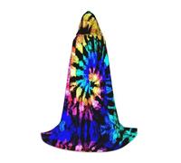 (Exotic Tribe Tie Dye Style) Print Hooded Cape For Teenagers Costume Party, Halloween Hooded Cape Soft and Elastic,L
