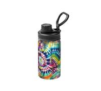 Exotic Tribe Tie Dye Style Print Insulated Metal Water Bottle, 12 Oz Stainless Steel Space Sport Bottle Keeps Cold and Hot