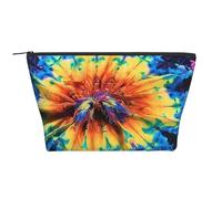 Exotic Tribe Tie Dye Style Print Makeup Bag Trapezoid Travel Cosmetic Organiser Stylish Storage for Beauty & Gifts for Women Girls