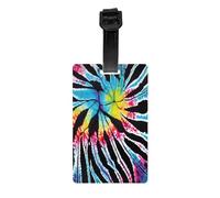 Exotic Tribe Tie Dye Style -Print Personalized Luggage Tag Set, Custom Travel ID Tags with Strap for Suitcases, Bags, Golf Kit.