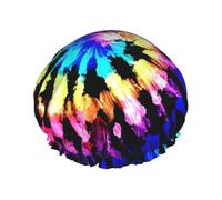 Exotic Tribe Tie Dye Style Print Shower Cap â€“ Reusable, Double Layer, with Elastic Band â€“ Perfect for Home, Spa, Hotel, and Travel