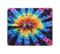 Exotic Tribe Tie Dye Style Printed Gaming Mouse Pad 12x10 Inches, Non-Slip Rubber Base Laptop Mousepad Desk Mat with Stitched Edges for Gamer, Office, Home