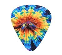 Exotic Tribe Tie Dye Style Printed Guitar Picks 12-Piece Set - Comfortable, Versatile Plectrum for All Guitar Styles & Players